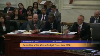 FY2018 Philadelphia City Council Budget Hearing 5-3-2017 Law Department