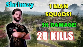 Soniqs Shrimzy - 28 KILLS (3K DAMAGE) - 1 MAN SQUADS! - PUBG