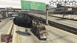 GTA 5 Armored Boxville vs Police Five Star Rampage Michael Franklin Trevor Ron Lamar(COP BATTLE)