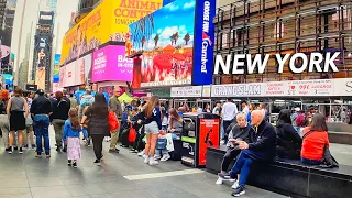 New York City Walking Tour 4K - Columbus Circle to Times Square - MANHATTAN, NEW YORK