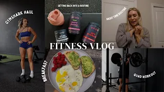 Fitness Vlog: Quad Workout, Nighttime Routine, Heatless Curls & Self Tan and Gymshark Haul