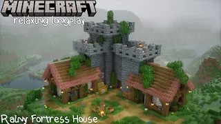 Rainy Fortress House - Minecraft Relaxing Longplay 1.20 (No Commentary)
