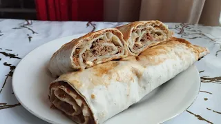 Мясной рулет. Нужно только лаваш и фарш.