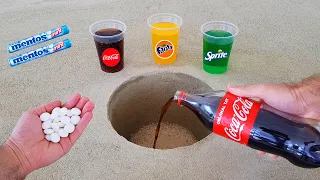 Experiment: Coca Cola, Fanta, Sprite VS Mentos Underground