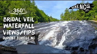 Bridal Veil Falls View/Tips Dupont NC Waterfall 4/5 360 VR