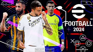EFOOTBALL PES 2024 PPSSPP UPDATE CAMERA PS5 WITH NEW BOOTS AND BEST GRAPHICS REAL FACES