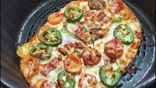 Easy Air Fryer Naan Pizza | How to make Naan Pizza in 4 min | Easy Air Fryer Recipe|  - Remis World