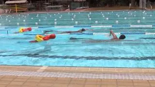 NUS University Lifeguard Corps: 100M Manikin Tow with Torpedo Tube and Fins