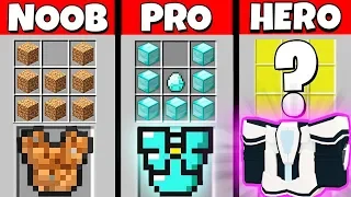 Minecraft Battle: NOOB vs PRO vs HEROBRINE: SUPER ARMOR CRAFTING CHALLENGE / Animation