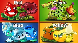 Random 4 Color Team + Control Plants - Who Will Win? - PvZ 2 Team Plants vs Team Plants