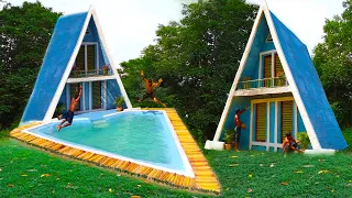 [ Full Video ]Build The Most Mud House Shaped Alberta A & Beautiful Swimming Pool By Ancient Skills