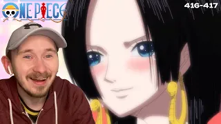BOA HANCOCK FALLS IN LOVE WITH LUFFY!! | One Piece Reaction Episode 416-417