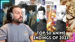 New Anime Fan Reacts To Top 50 Anime Endings of 2023