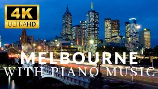 Melbourne City, Australia, 4K Drone view with Relaxing Piano Music