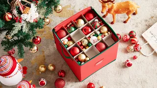 Lifewit Christmas Ornament Storage Box Organizer, Xmas Decoration Storage Container Bins