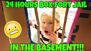 24 Hours Overnight In Box Fort Jail In My Basement!! Slime Prank On Mom Gone Wrong!