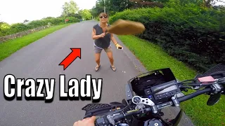 Crazy Lady Vs Dirt Bike