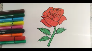 КАК НАРИСОВАТЬ РОЗА/HOW TO DRAW ROSE FLOWER/АТИРГУЛ РАСМ ЧИЗИШ/РОЗА СУРОТ ТАРТУУ /РАУШАН СУРЕТ САЛУ