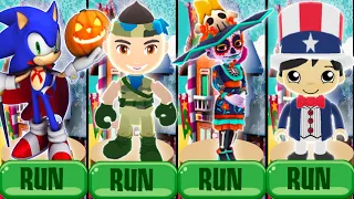 Tag with Ryan Vs Ryan's world Vs CKN TOys Car hero run Vs Sonic dash Vs Subway surfers New Character