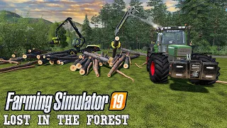 Cutting All Trees On Grizzly Mountain, Making Straw Bales - Farming Simulator 19 Timelapse