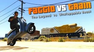 GTA V Faggio VS Train | Legend vs Unstoppable Beast