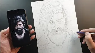 How to draw KGF chapters 2 yash step by step | Outline | Kgf 2 Yash pencil sketch | kgf drawing