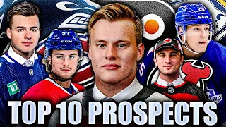 A Comprehensive List Of The TOP 10 NHL PROSPECTS (2023-2024 EDITION) Canucks, Canadiens, Flyers News