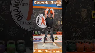 20reps of #doublehalfsnatch 2 x 28kg in 1min