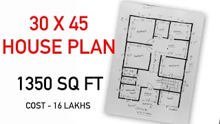 30 X 45  house plan II 1350 SQ FT house design with Shop II  ghar ka naksha. House plan with shop