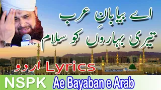 Aey Bayaban e Arab Teri Baharon Ko Salam | Owais Raza Qadri  | Naat urdu Lyrics @NSPK-