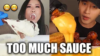 mukbangers DROWNING their food in too much sauce