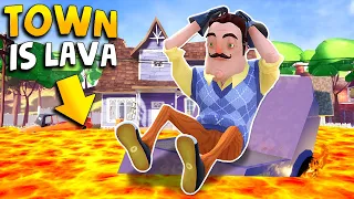 HELLO NEIGHBOR FLOOR IS LAVA! (Entire Town Edition) | Hello Neighbor Gameplay (Mods)