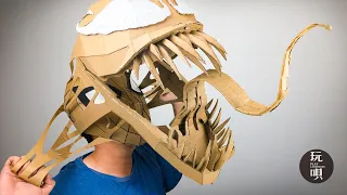 VENOM vs SPIDER MAN ! Masks made out of recycle cardboard
