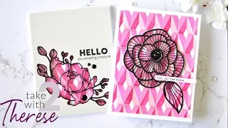 Take 2 with Therese - Altenew Diamond Builder Stencil with Die-Cut Flowers!