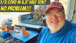FIREWOOD | Splitting/stacking half cord into my truck bed