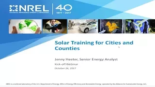 Solar PV Training Program Application for Cities and Counties