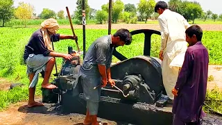 Amazing Starting Old Black Desi Engine ||Ruston Hornsby Engine ||Tubewell Agriculture In Pakistan ||