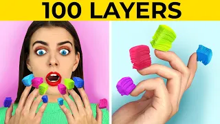 Défi Des 100 Couches | 100 Couches de Maquillage Superpose + de 100 Couches avec CRAFTooNS Challenge