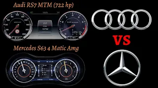 Mercedes S63 Amg  vs  Audi RS7 Acceleration batle