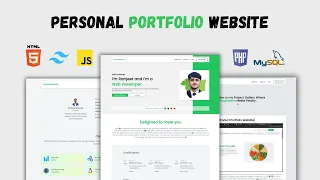 Portfolio Website - with source code and documentation | HTML, CSS, JavaScript, PHP, MYSQL | BCA🤩🔥