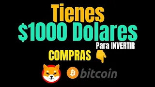 Si Tienes $1000 Dólares para INVERTIR cuál comprarías? Bitcoin - Shiba Inu (ganancias largo plazo)✅