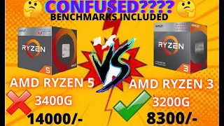 AMD Ryzen 5 3400G VS Ryzen 3 3200G | BENCHMARKS INCLUDED | FULL DETAILED COMPARISON AND REVIEW