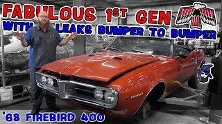 Fabulous 1st Gen 1968 Firebird 400 leaking like Niagara Falls. The CAR WIZARD finds 6 places leaking