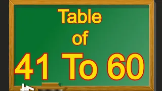Table of 41 to 60 | Multiplication Tables of 41 to 60 | 41 se Lekar 60 tak Table | 41 to 20 Table