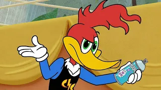 Woody impresses his family with hair spray | Woody Woodpecker