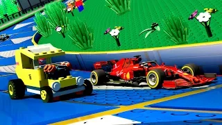 DRIVING F1 CARS AROUND A LEGO CIRCUIT! (Lego Speed Champions Raceway F1 Race)