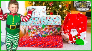 Opening Christmas Presents Magic Tracks Construction and Monster Trucks for Kids | Odin's Play Time