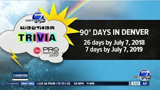 Weather trivia: Comparing 90-degree days in 2018 to 2019