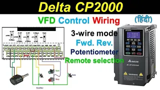 🔴delta vfd cp2000 parameter setting | CP2000/C2000 | 3-wire | remote Start Stop | reverse forward