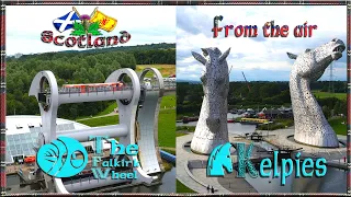 The Falkirk Wheel and The Kelpies - By Air